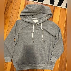 The Great The Henley Hoodie in Varsity Grey Size 0